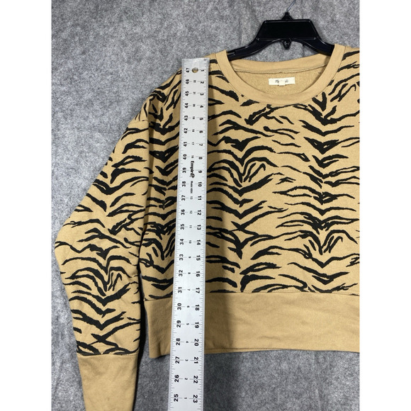 Madewell Sweater Womens Extra Large Brown Animal Print Cropped - Picture 4 of 12